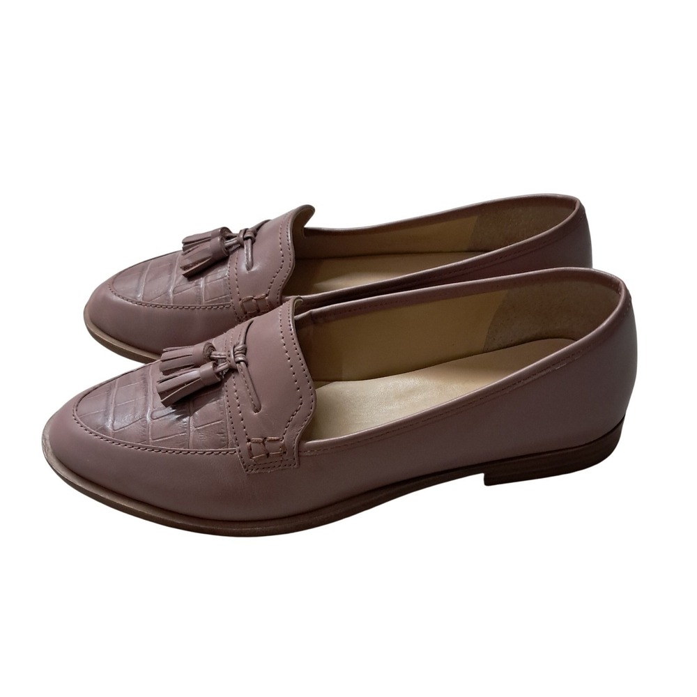 Talbots Leighton Tasseled Leather‎ Loafer Shoes Womens 8 Pink Preppy Old Money